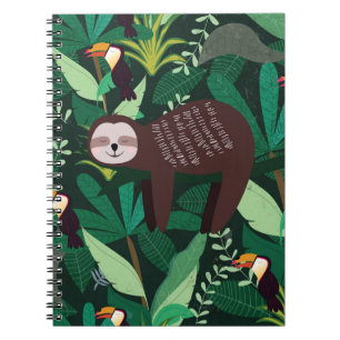 Carnet Tropical Sloth : Cartoon Motif sans couture