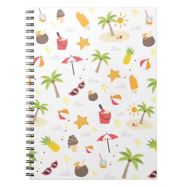 Carnet Tropical Summer Beach Vacances Motif Design (Devant)