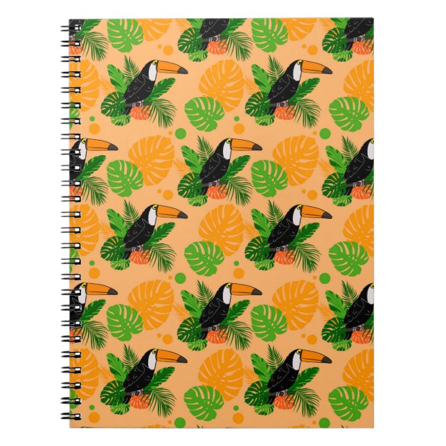 Carnet Tropical Toucan Bird Seamless Pattern (Devant)