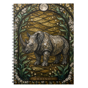 Carnet Trou d'eau de rhinocéros Illumina vitrail