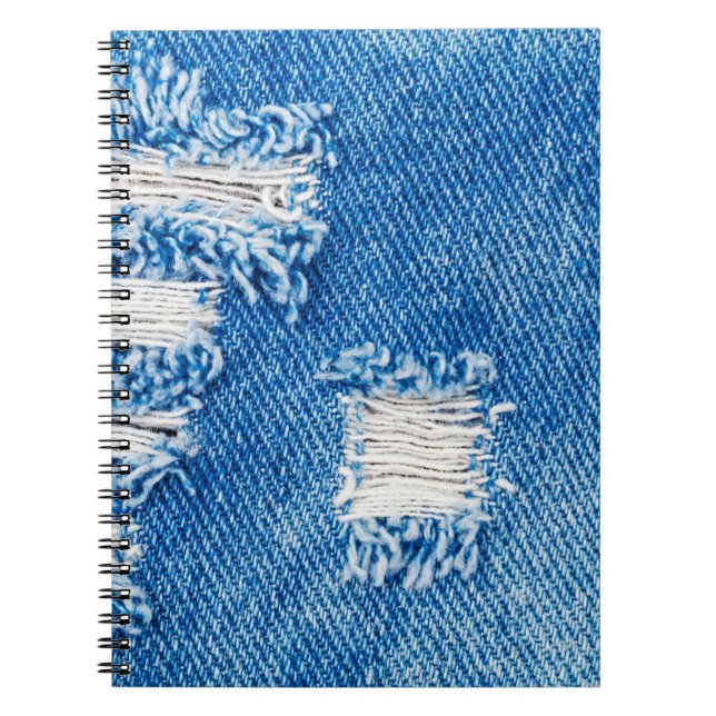 Carnet Trou sur Denim Jeans. Torn Blue je déchiré (Devant)