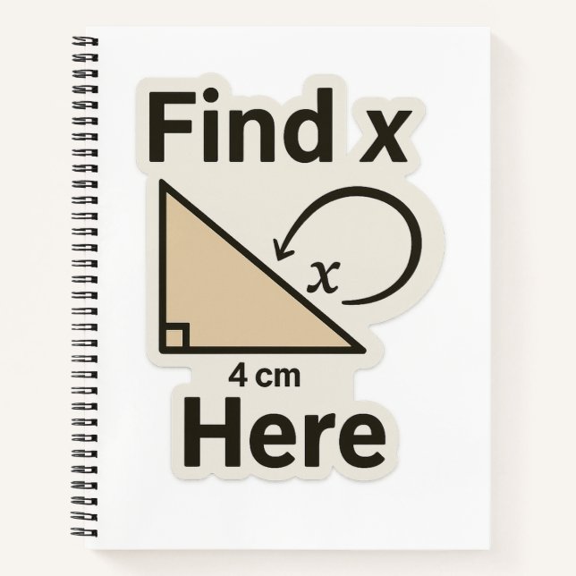 Carnet Trouver X Math Joke Sticker - Funny Geometry Pun (Devant)
