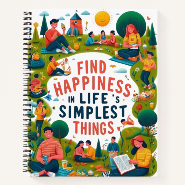 Carnet Trouvez le bonheur dans les choses les plus simple (Devant)