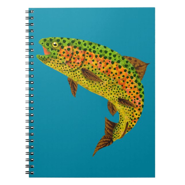 Carnet Truite arc-en-ciel feuille Aspen 1 (Devant)