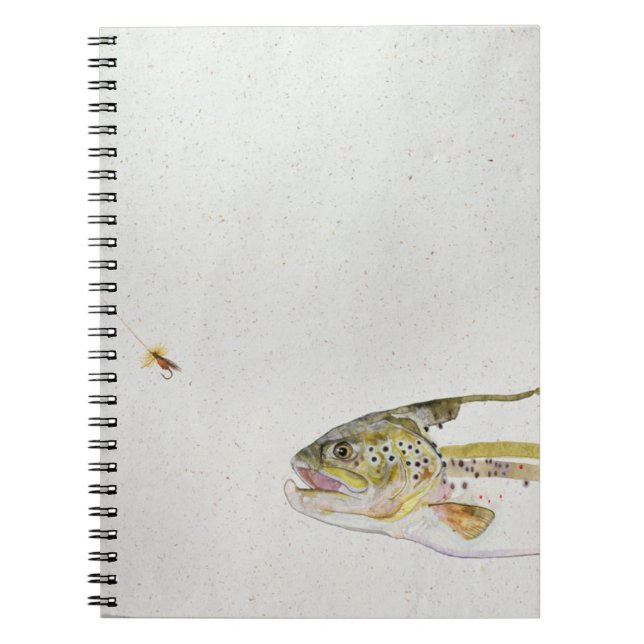 Carnet Truite chassant la mouche d'un pêcheur (Devant)