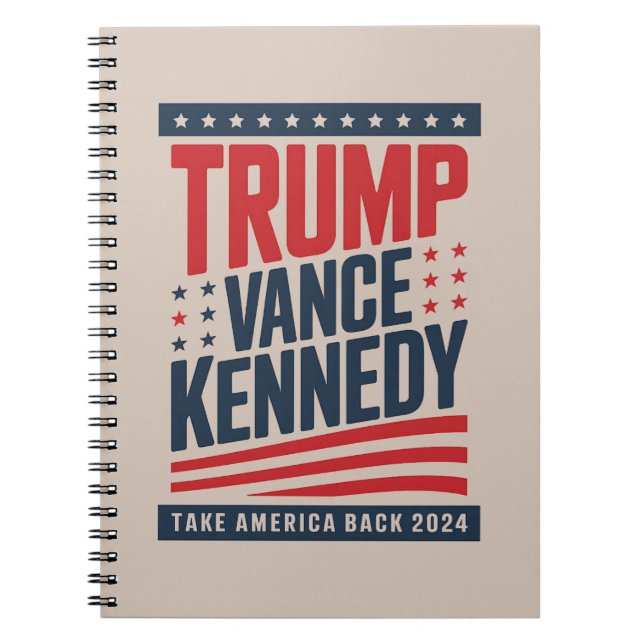 Carnet Trump Vance Kennedy Reprendre l'Amérique 2024 (Devant)