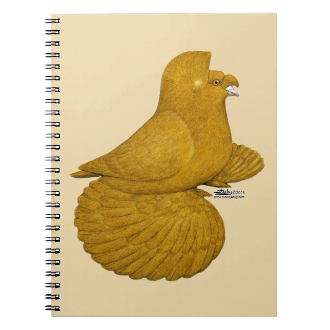 Carnet Trumpeter Pigeon jaune (Devant)