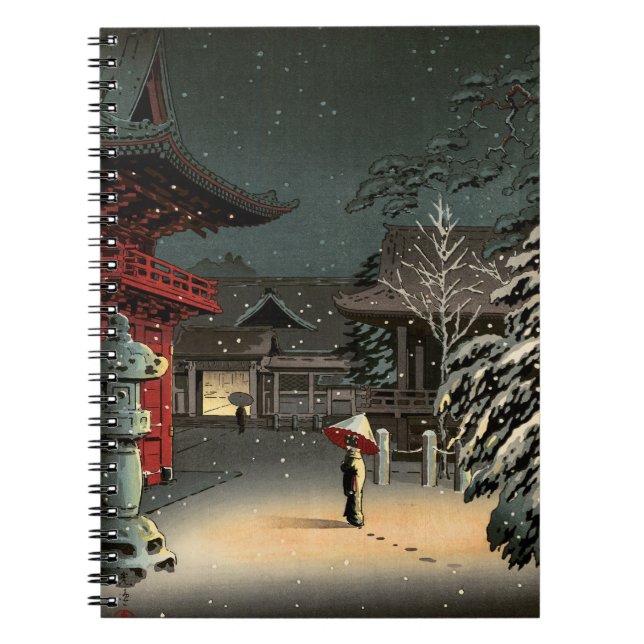 Carnet Tsuchiya Koitsu - Neige au temple de Nezu (Devant)