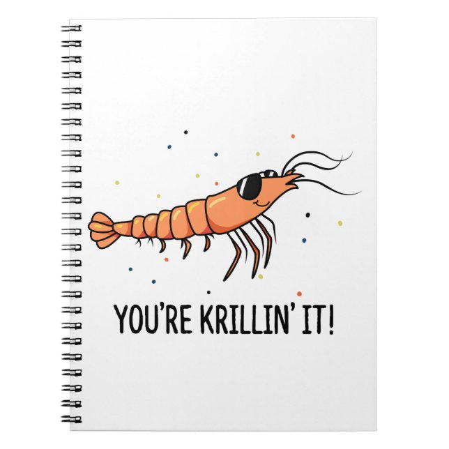 Carnet Tu fais rire Krillin Pun de krill drôle (Devant)