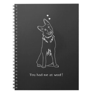 Carnet Tu m'as eu à Ouah Amoureux de Chien Dessin Simple