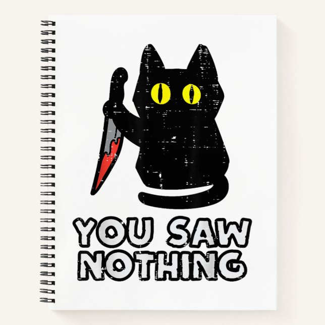 Carnet Tu N'As Rien Vu De Chat Noir Drôle Halloween (Devant)