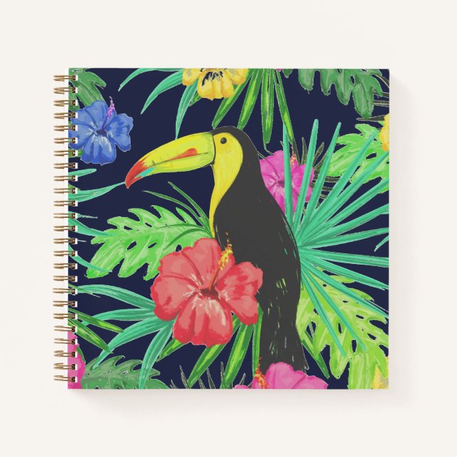 Carnet Tucan tropical et forêt tropicale Feuille (Devant)