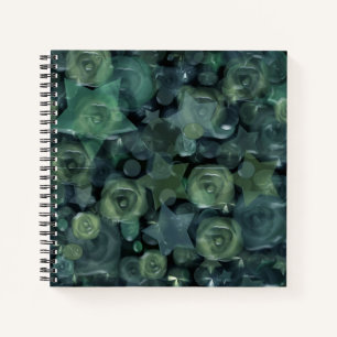 Carnet Tuile de verre 3D roses liquides et étoiles