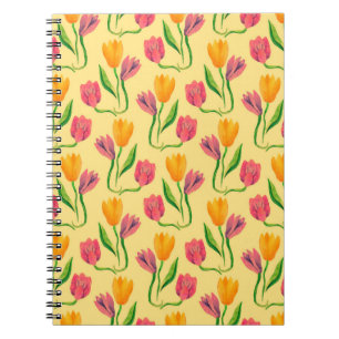 Carnet Tulip fleurs aquarelle transparente motif