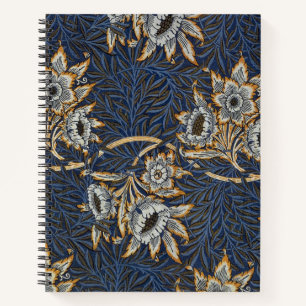 Carnet Tulipe Saules Motif Bleu Floral de William Morris