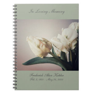 Carnet Tulipes blanches avec marquage vert mémorial