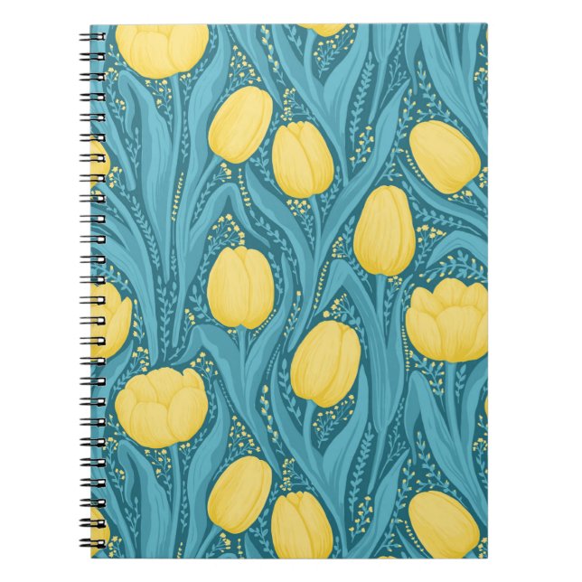 Carnet Tulipes en bleu et jaune (Devant)