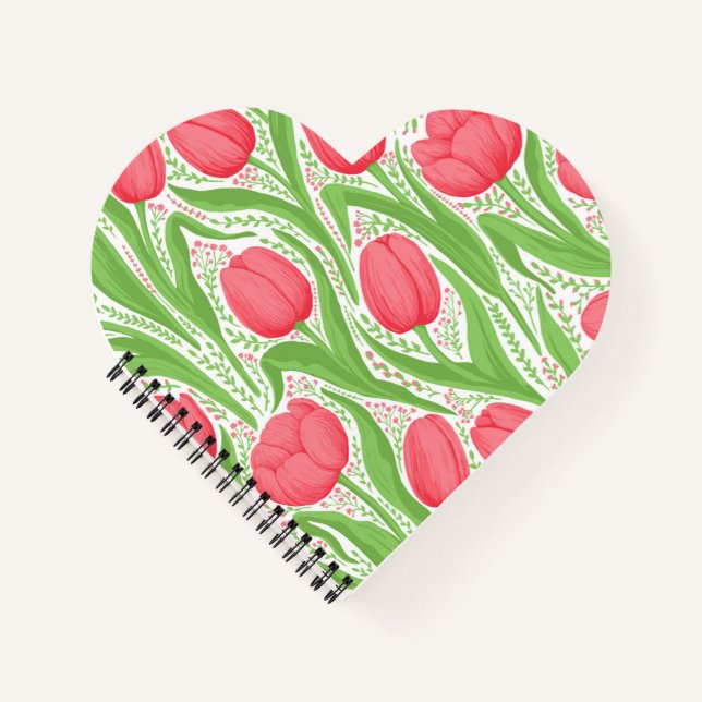Carnet Tulipes en rouge et vert (Devant)