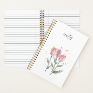 Carnet Tulips Watercolor Spiral Notebook 
