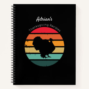 Carnet Turquie Bird déçu Vintage Thanksgiving Recette