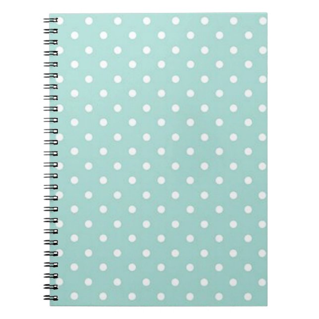 Carnet Turquoise avec Pois blancs (Devant)