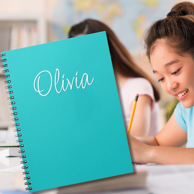 Carnet Turquoise blanc turquoise Personnalisé (Créateur téléchargé)