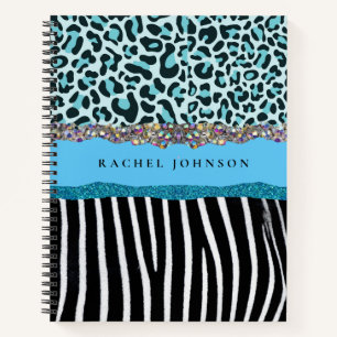 Carnet Turquoise Bleu Sarcelle Féminin Moderne Glam Rétro
