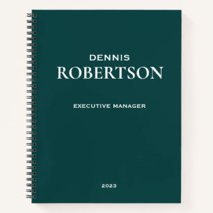 Carnet Turquoise d'entreprise simple personnalisé