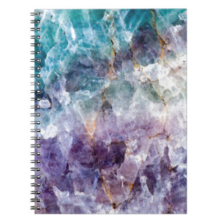 Carnet Turquoise et cristal de quartz pourpre