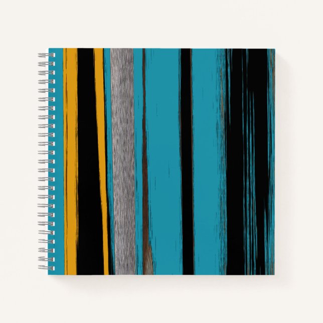Carnet Turquoise Et Noire - Bandes D'Art Abstraites (Devant)