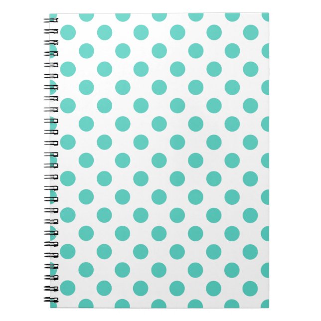 Carnet Turquoise polka dots (Devant)