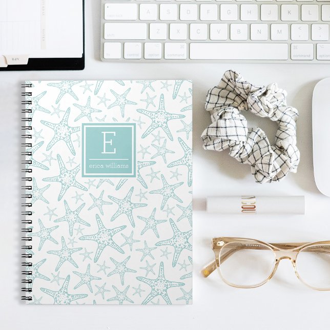 Carnet Turquoise Starfish Motif personnalisé (Créateur téléchargé)
