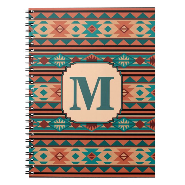 Carnet Turquoise Terracotta Monogram (Devant)