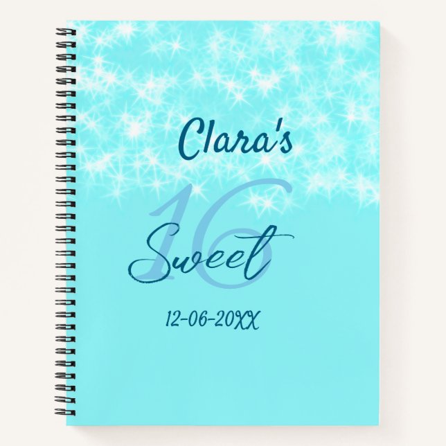 Carnet Turquoise turquoise agate doux 16 anniversaire ajo (Devant)