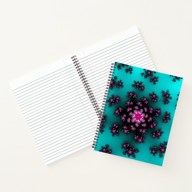 Carnet Turquoises arroses florales (Intérieur)
