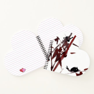 Carnet Tuschekunst mit Schnecke und Rotem Bambus