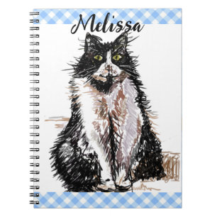 Carnet Tuxedo Chat Cute Dessin Chats Noirs et Blancs Fill