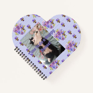 Carnet Tuxedo Chat Funny Cute Floral Happy Dance Notebook