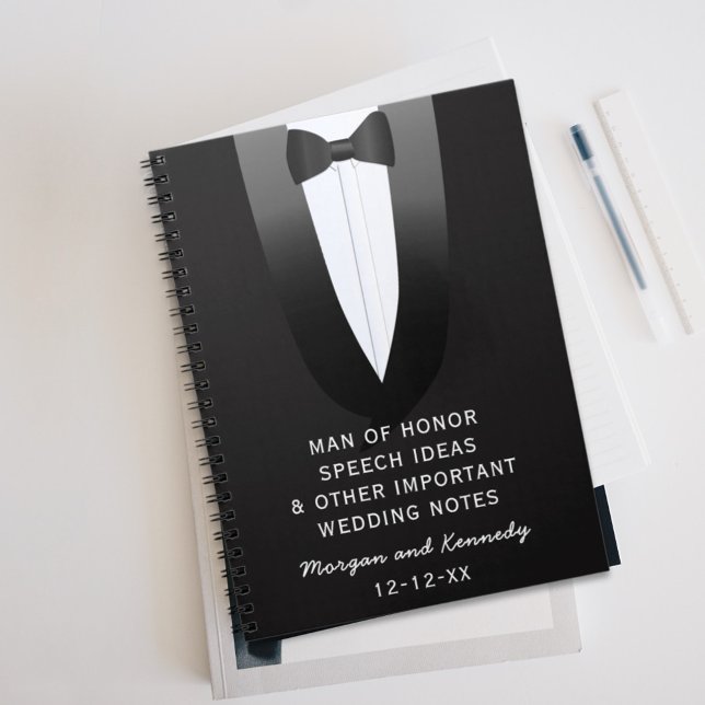 Carnet Tuxedo Homme d'honneur Mariage Discours Idées Carn (Speech Ideas Notebook for any member of your wedding party. )
