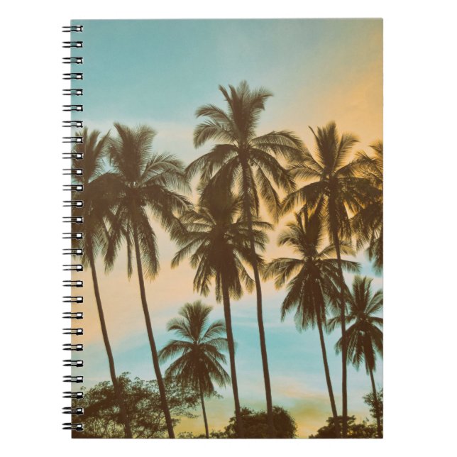 Carnet Twilight Tropical : Cocout Palm Silhouette (Devant)