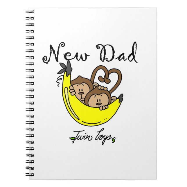 Carnet Twin Boys Singes Nouveau Papa Cadeaux (Devant)