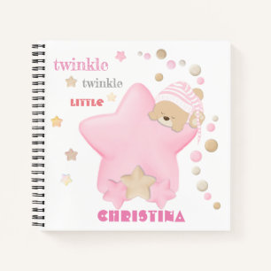 Carnet Twinkle Twinkle Little Star Baby Girl Teddy Bear N