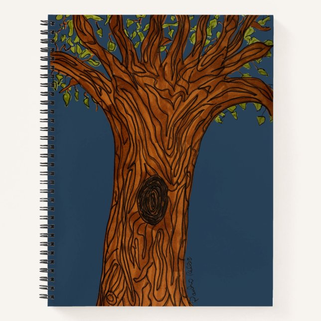 Carnet Twisted Tree with Blue background (Devant)
