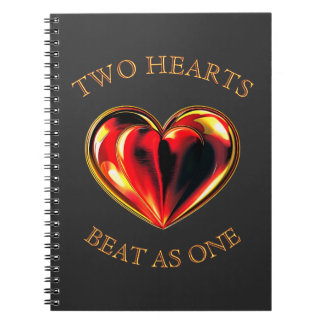 Carnet Two Hearts Beat As One Soulmate Valentine Black