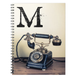 Carnet Type vintage Écrivain Monogramme Note initiale Liv