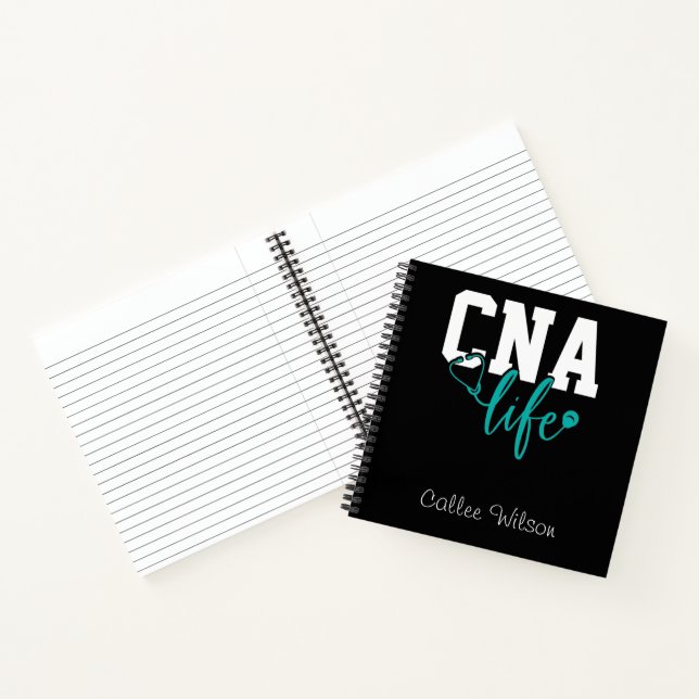 Carnet Typographie Art Design CNA Life Turquoise Blanc Mo (Intérieur)