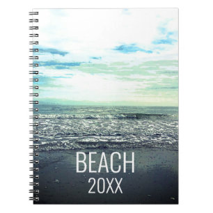 Carnet Typographie artistique de la plage Ocean Sea Waves