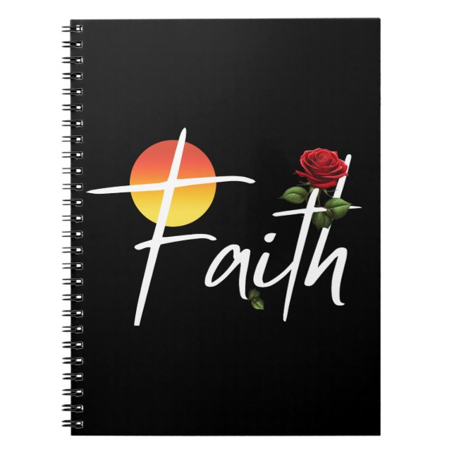 Carnet Typographie de la foi avec des roses (Devant)