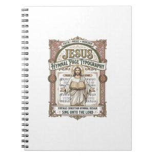 Carnet Typographie de la page de l'hymne Jésus Page de l'