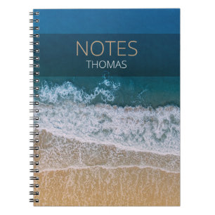 Carnet Typographie de la plage de sable turquoise Blue Oc
